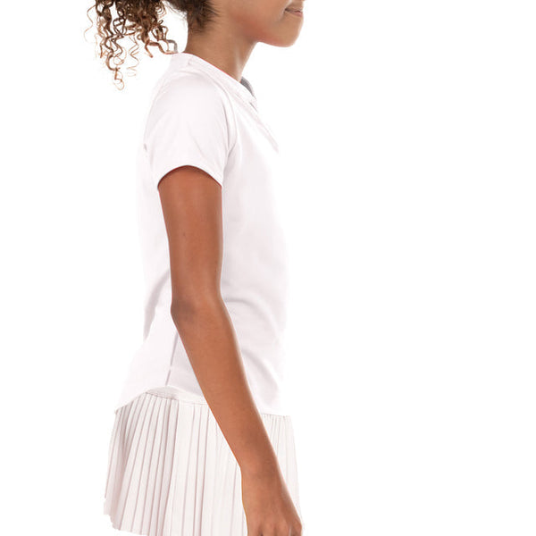 Lucky In Love V-Neck Short Sleeve Girls Tennis Top